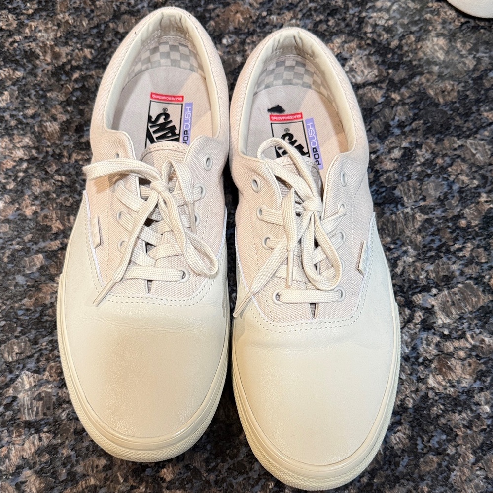 Vans Cream Canvas Sneakers